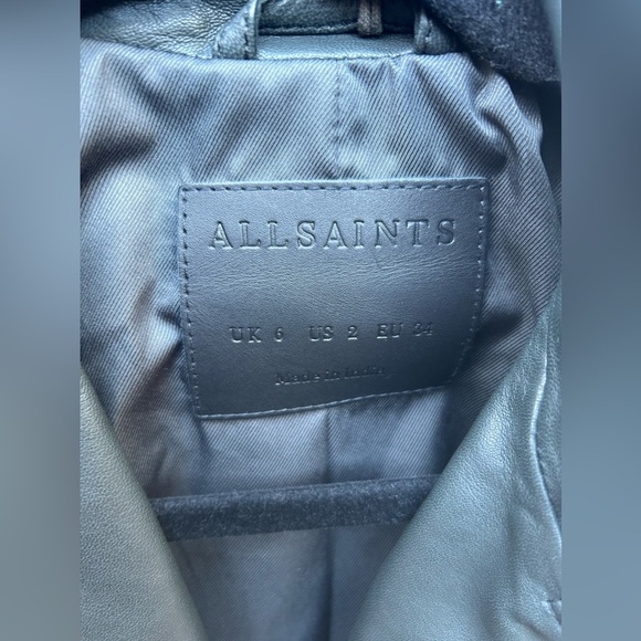 Allsaints Balfern Leather Moto Jacket in Sycamore Green New with Tags! - Picture 5 of 10